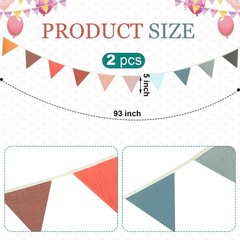 Oudain 2 Pcs Pennant Banner Flags Nursery Garland 7.75 ft, Mixed Color