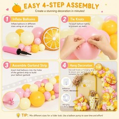 143Pcs Lemon Pink and Yellow Balloon Arch Garland Kit for Freshly Graduated, …