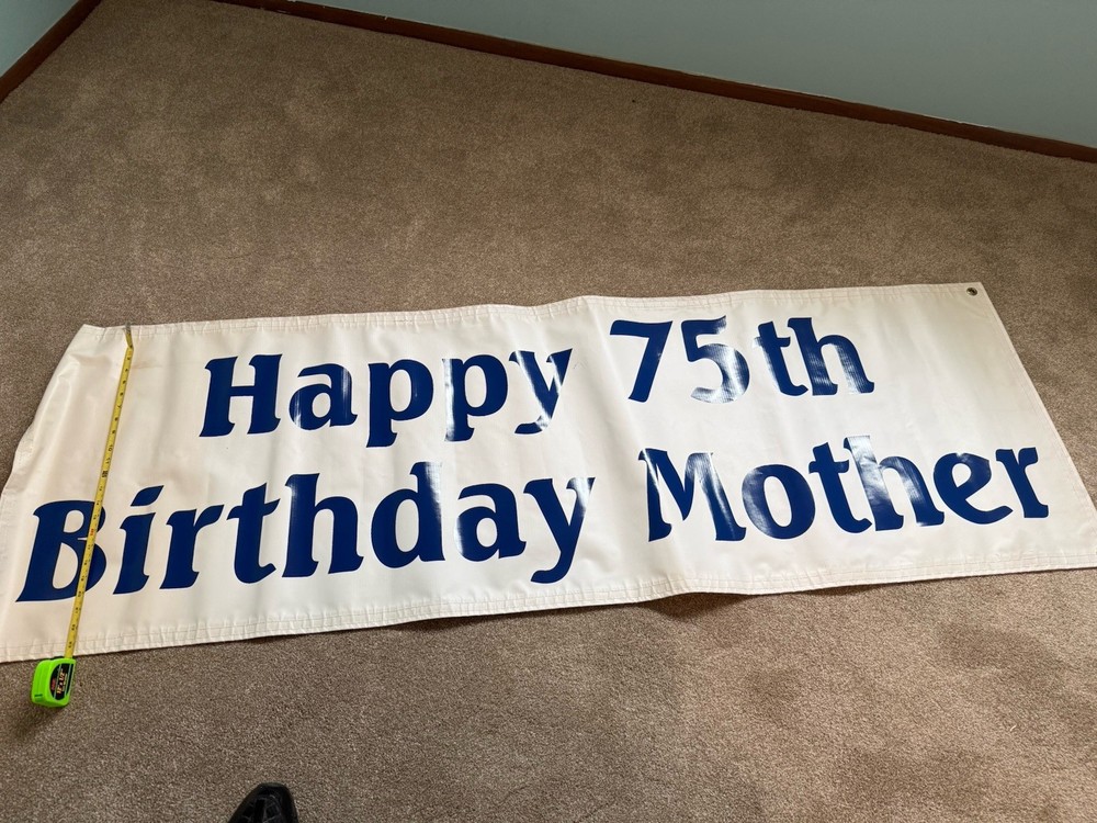 Happy 75th Birthday Mom Banner 2 X 5