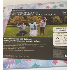 Snap-N-Store Gender Reveal Box Medium Pink Blue NEW Reusable Magnetic 16.5×17.5