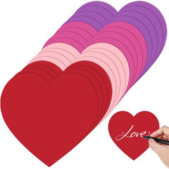 72 Pcs Large Heart Paper Cutouts 6 x 6 in, 4 Colors, Valentine’s Day Decorations