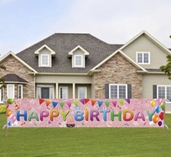 Large 98″ x 18″ Birthday Party Decorations Banner Yard Sign