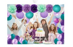 Purple Birthday Party Decorations for Birthday Wedding Party Supplies Decoration