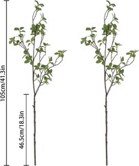2 pcs Artificial Greenery Stems, 41.3’’ Tall Fake Plants Branches 2Pcs, Green