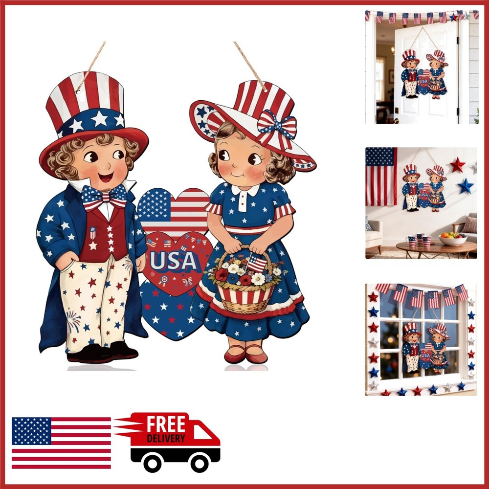 Patriotic Front Door Decorations for 250th Anniversary Memorial Day Decor