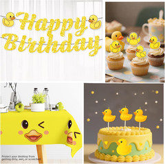 Duck Birthday Decorations for 25 Guests, 195PCS All-In-One Yellow Rubber Duck Pa