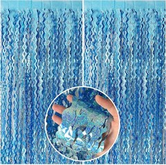 Foil Fringe Curtain Wavy Metallic Backdrop Party Decoration Photo Booth Prop