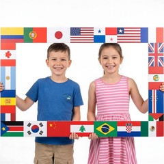 International World Flags Photo Booth Frame 36 x 24 inch World Cup Soccer Par…