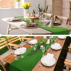 Grass Table Runner, 12″ x 108″ Easter Table Runner, Easte-Table- Decorations-…