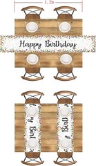 Happy Birthday Table Runner 72 Inches, White | Birthday Centerpieces, Polka Dots