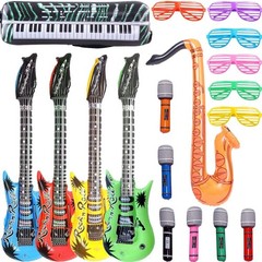 Inflatable Rock Star Toy Set, 18 Pack Inflatable Party Props – 4 Inflatable G…