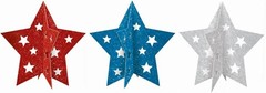 Patriotic Pride Glitter Paper Mini 3D Centerpieces – 5″ 3 Pc – Perfect for Ce…