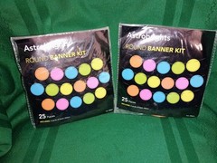 2 Pkgs ASTROBRIGHTS 5.5″ Round BANNER KIT Neon 25 PIECES Party Decorations DIY