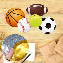 Sports Hanging Swirls Banner Decor 60 Pieces Foil Ceiling Hanging Swirls Streams
