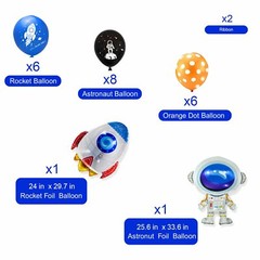 Birthday Party Decoration Space Theme Banner Astronaut Rocket Foil Balloon Set
