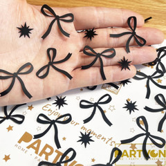Black Bow Confetti, Bow Birthday Decorations, Black Bow Party Decorations for Gi
