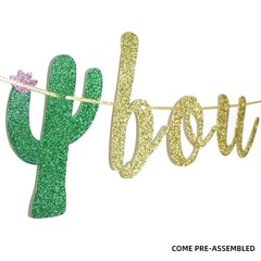 Taco Bout 60 Cactus Banner, 60th Birthday Fiesta Party Decorations, Multi