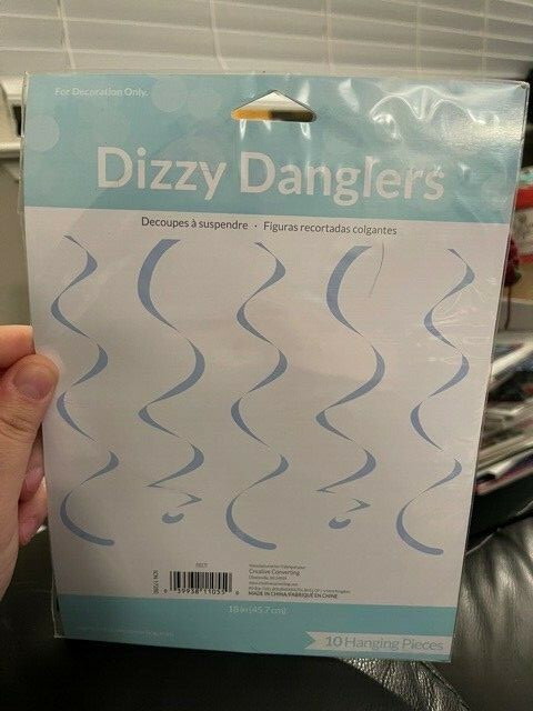 Creative Converting Pastel Blue Dizzy Danglers 10ct Hanging Decoration New!!!