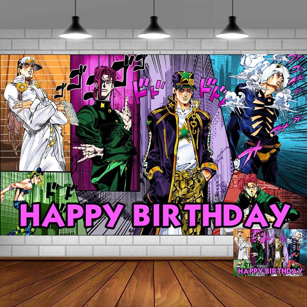 JoJo’s Bizarre Adventure Party Supplies Backdrop Banner Background Vinyl 5x3ft