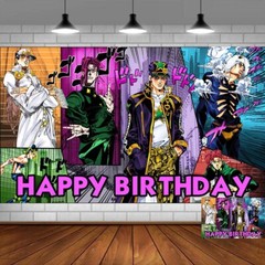 JoJo’s Bizarre Adventure Party Supplies Backdrop Banner Background Vinyl 5x3ft