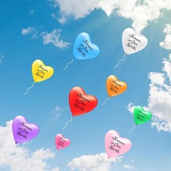 72 Pcs Memorial Balloons Funeral Heart Memory Balloons to Release in Sky Remembr
