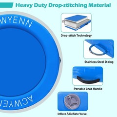 6 Ft Round Inflatable Water Hammock Floats For Adults 1-2 Person Lake Pool Beach