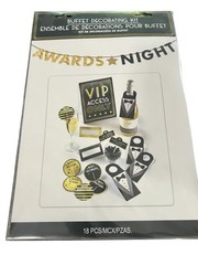 New Awards Night Buffet Party Decorations Gold Black 3 Pack Of 18 Pieces Each