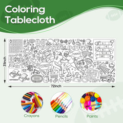 Coloring Tablecloth 31 X 72 Inch, Touchdown Theme Paper Coloring Poster Sports P