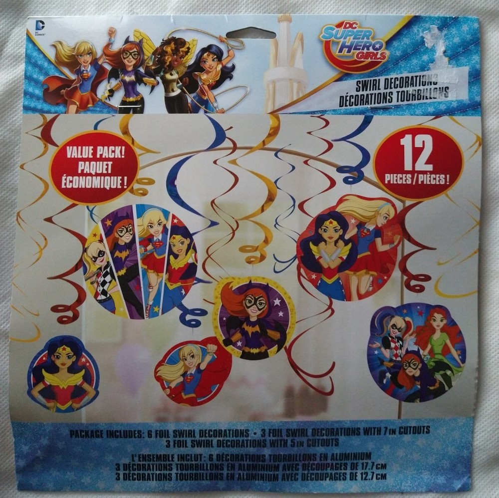 DC Comics Super Hero Girls Hanging Swirl Party Decorations Brand New SHIPS FAST