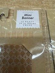 Mini 24″ Party Banner Flags Decor Craft Scrapbooking Gold Diamond Design 4 Pks