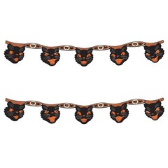 Beistle 2 Piece Vintage Halloween – Cat Banners S01971Az2