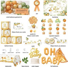 «A Little Cutie Is on the Way» Oranges Baby Shower Decorations Set NEW