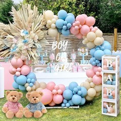 176-Piece Pink Blue Balloon Arch Kit for Elegant Gender Reveal Celebrations