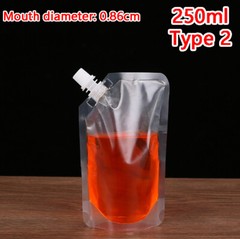 5-100pcs Clear Plastic Spouted Liquid Drink Bag Pouch Portable Liquid Container