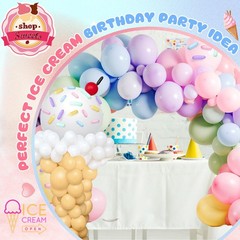 330 Pcs Ice Cream Party Decorations Ice Cream Balloon Garland Kit Pastel Ball…