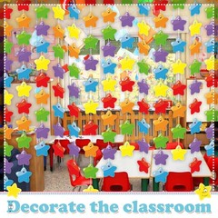 90 PCS 5.9 Inch Assorted Color Star Cutouts Confetti Bulletin Board Classroom