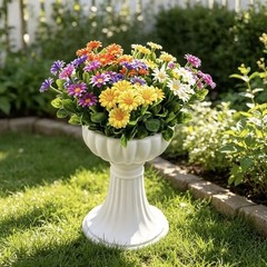 Home Decor Artificial Flower Bouquet Bendable Stems Yellow Purple White