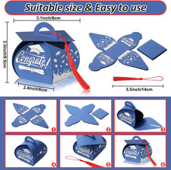30 Pcs Graduation Cap Gift Boxes Graduation Decorations Class of 2026 Candy Box