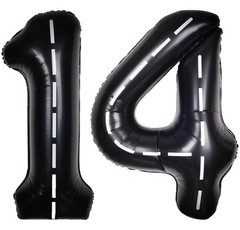 Race Car 40Inch Black 14 Balloon Number Large Helium Race Track 0-9 Giant Dig…