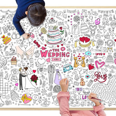 Birthday Coloring Tablecloth, 40X28 Inch Coloring Poster Coloring Table Cloth fo