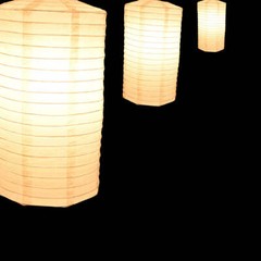 8″ Beige Cylinder Paper Lantern