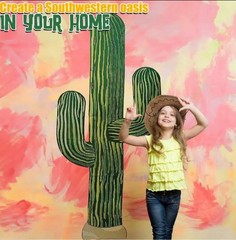6-Ft Desert Saguaro Cactus Cardstpck Cut-Out Southwestern Party Wall Decor #452