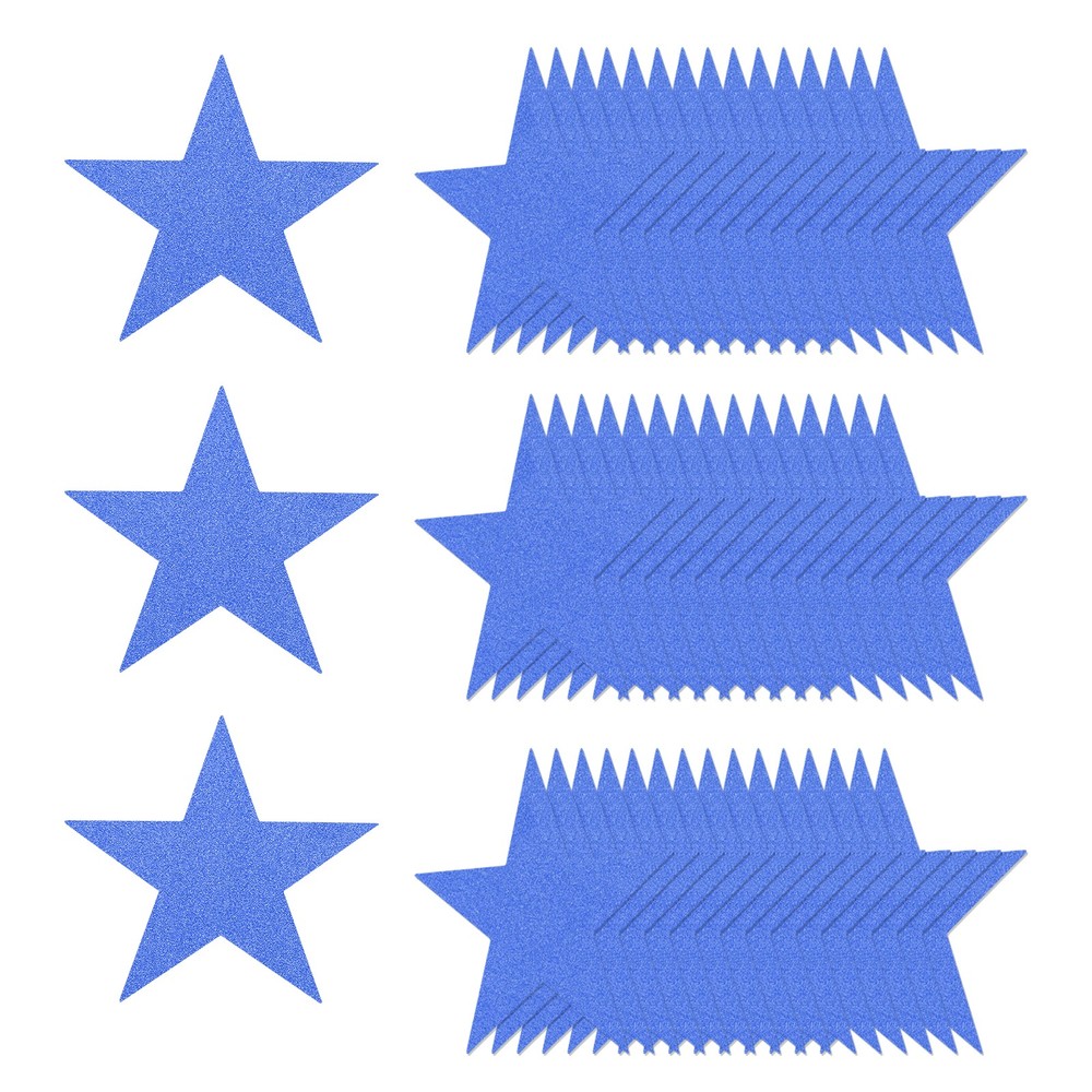 50Pcs Glitter Star Cutouts 5 Inch Star Shape Glitter Paper Blue