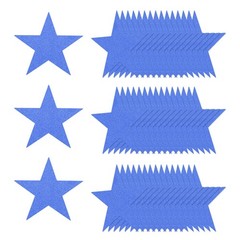 50Pcs Glitter Star Cutouts 5 Inch Star Shape Glitter Paper Blue