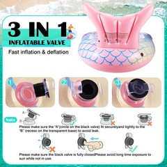 Inflatable Pool Float Mermaid Tail Pool Floating Chair 45“ with Cup Holders, …