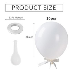 White Balloons Birthday Decorations 10 Pack 36 inch Round Wedding Ballons for…