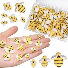 Cute Craft Bees – 50 Pcs Resin Bumble Bees for Creative Decorations & Parties