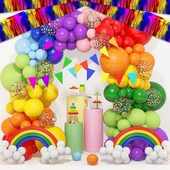 4 Pack 10 Feet Rainbow Foil Fringe Garland Metallic Tinsel Streamers Banner W…