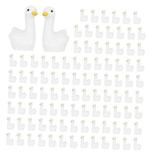 100Pcs Mini Resin Gooses, Tiny Gooses Figurines, Bulk Small Goose