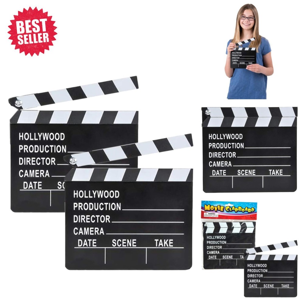 12-Count Movie Clapboard Decorations – Hollywood Party Supplies 7»x8»